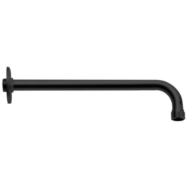 Remer 343-30US-NO Matte Black 12 Inch Shower Arm With Flange